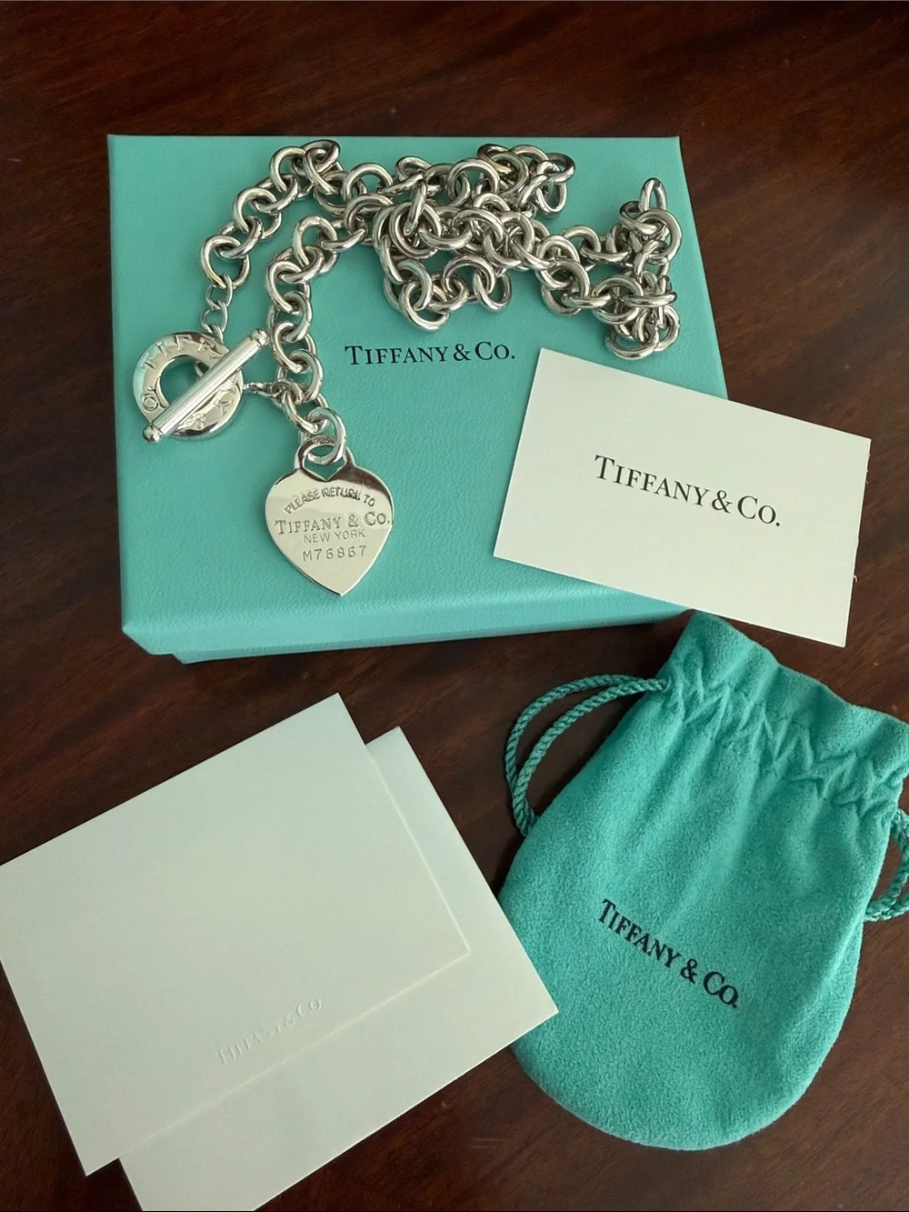 21” Please Return To Tiffany Heart Tag Toggle Necklace